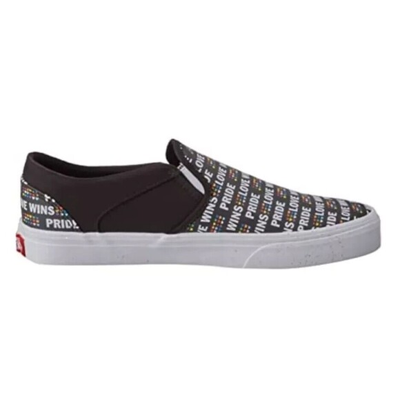 Vans Pride Womans Size 8 Love Wins Asher Slip On Black Glitter Rainbow S… - Picture 9 of 15